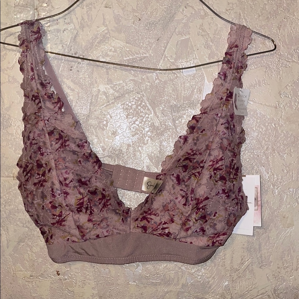Tan & cranberry Jessica Simpson bralette (m)
